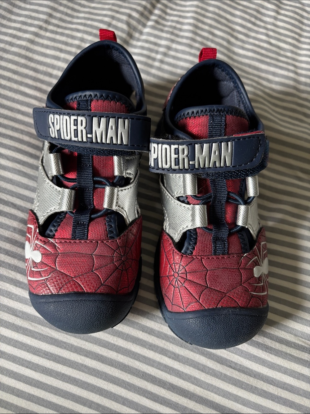 Spiderman Kids' Red and Navy Hook-and-Loop Sneakers